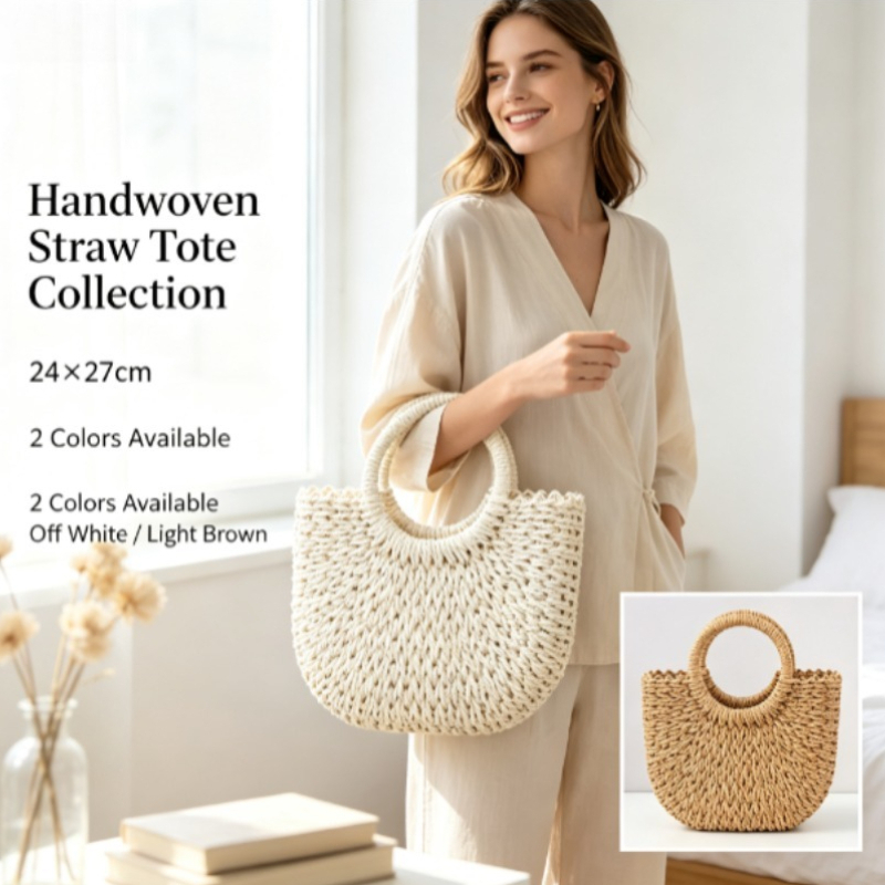 Luxury Bags 2026 - Богемская плетеная сумка-полумесяц Eco Bag, роскошная