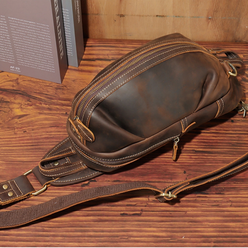 Luxury Bags Leather - Роскошная нагрудная Сумка-слинг для мужчин, Модный